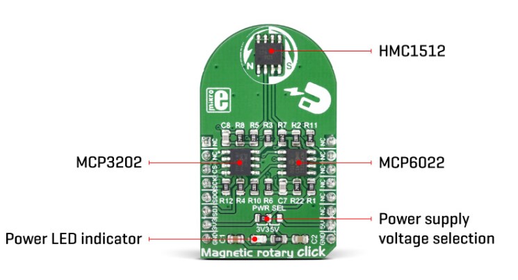 Mikroe MIKROE-3275 Magnetic Rotary Click